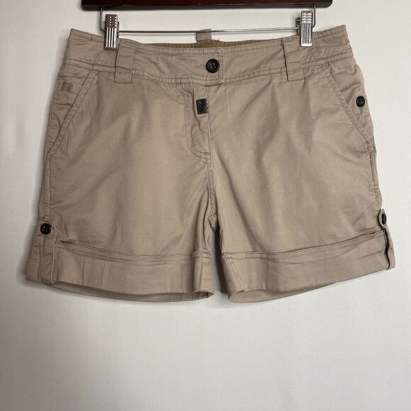 Caterpillar Inc Womankind Shorts Khaki Regular Fit Roll Tab Cuff Size 28 - Picture 2 of 15
